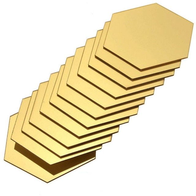 Hexagonal Sticky Mirror (12 Pieces)