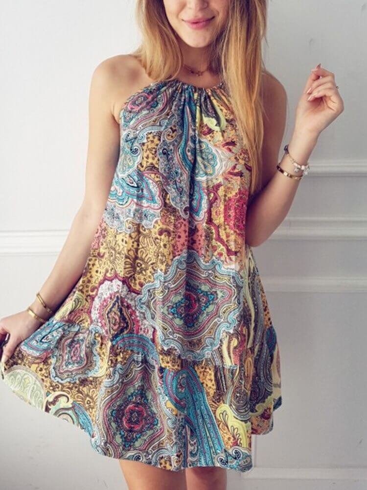 Bloemen Halter Jurk