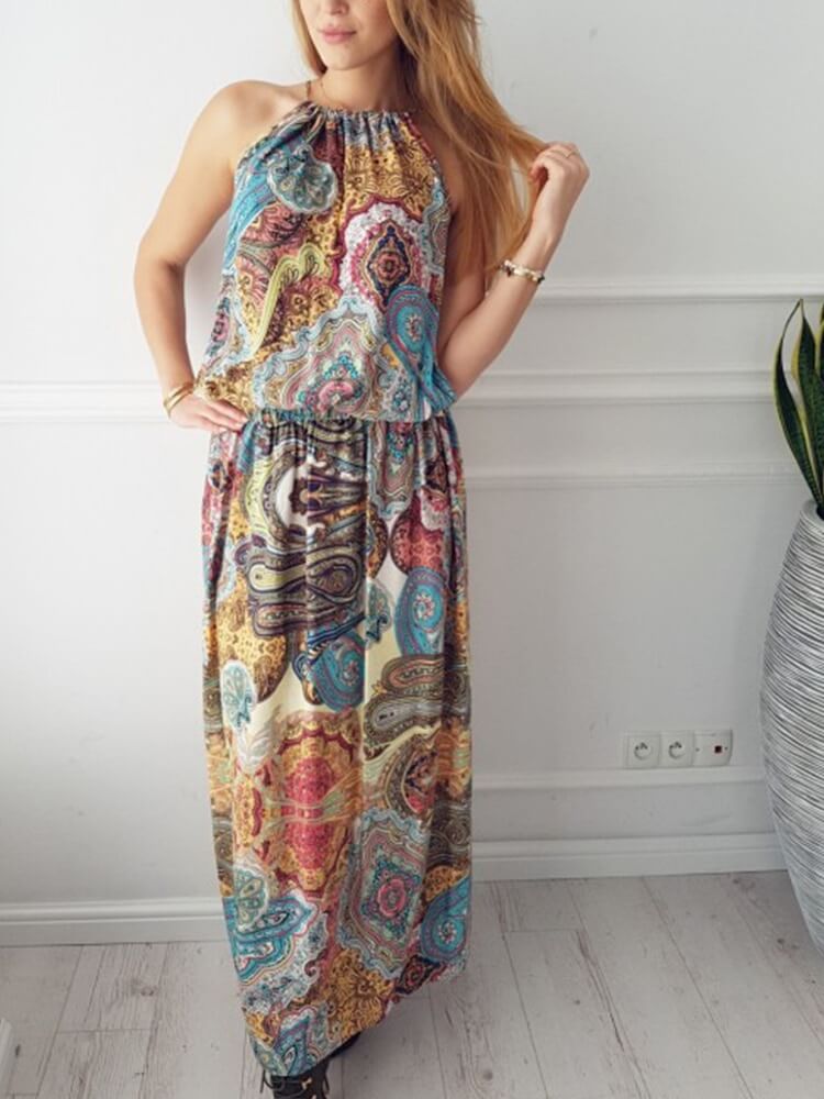 Bloemen Halter Jurk