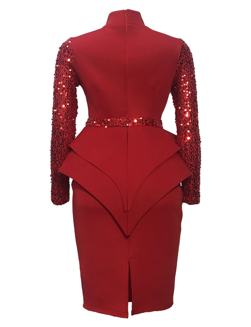 Midi Bodycon Jurk met Pailletten