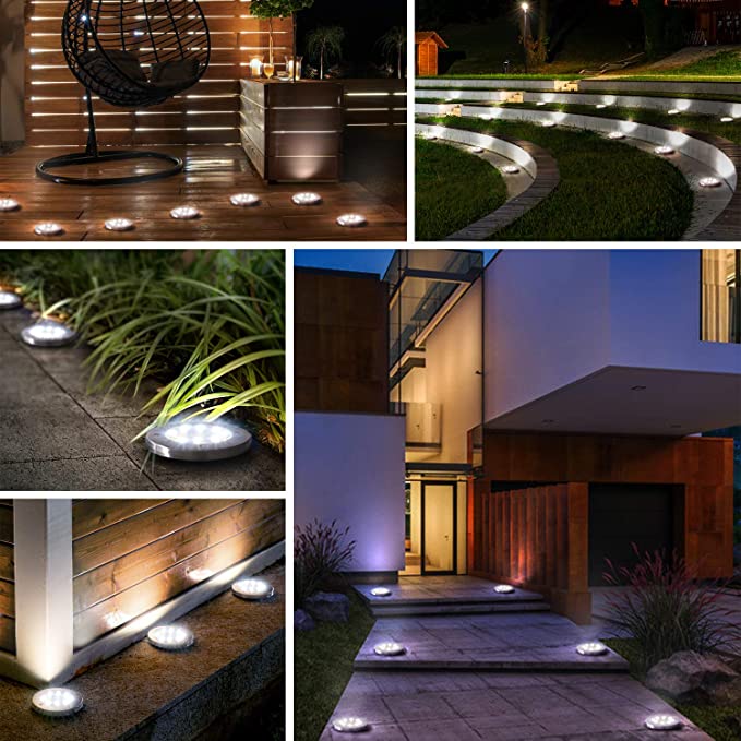 8 LED's buiten zonne-schijf licht