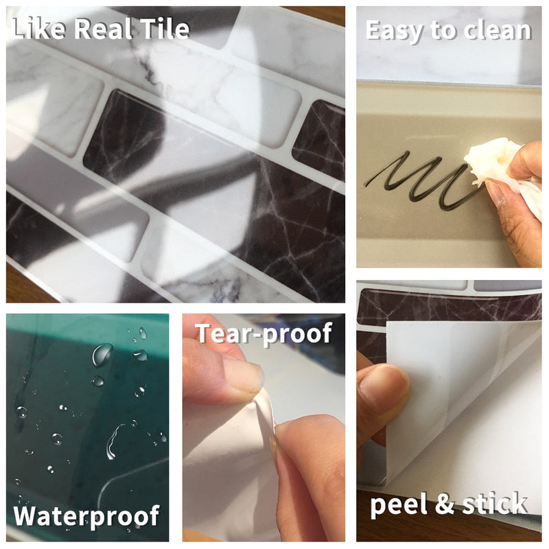 Waterproof 3D Tile Stickers (9 pieces) 