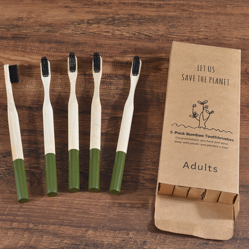 Eco-friendly Bamboo Toothbrush (5 pcs)