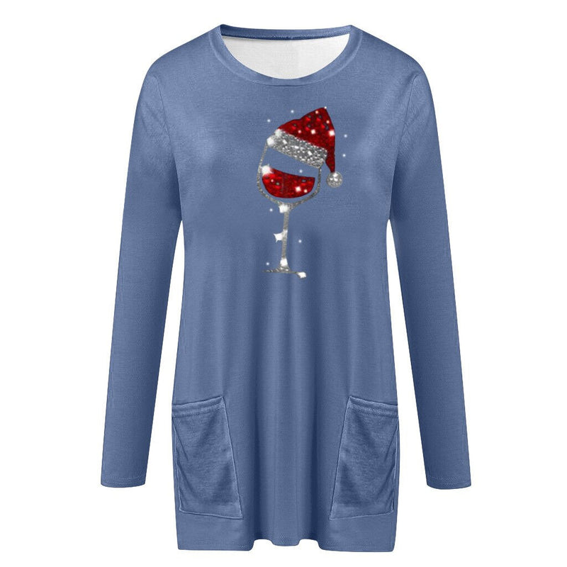 Wijn & kerstmuts Sweatshirt voor vrouwen