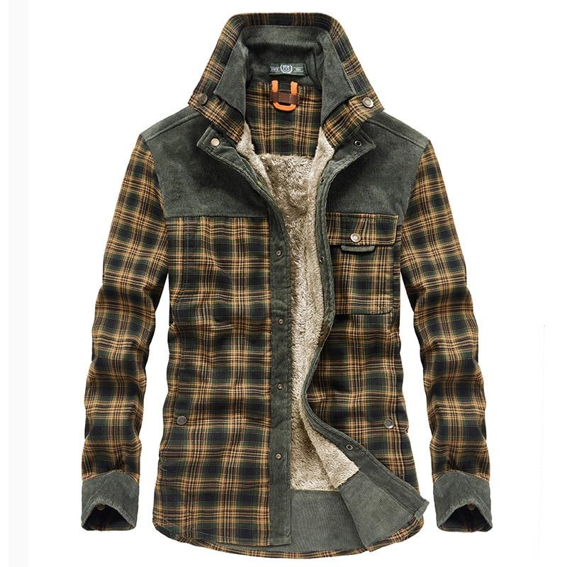 Flannel checked winter coat