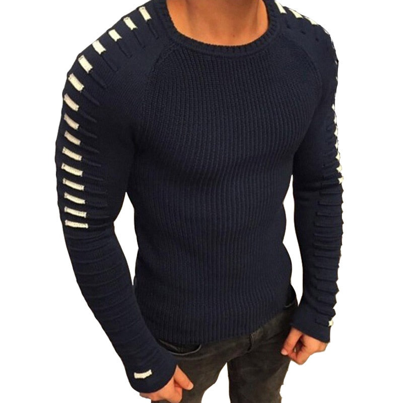 Lange Geplooide gebreide Pullover Voor heren