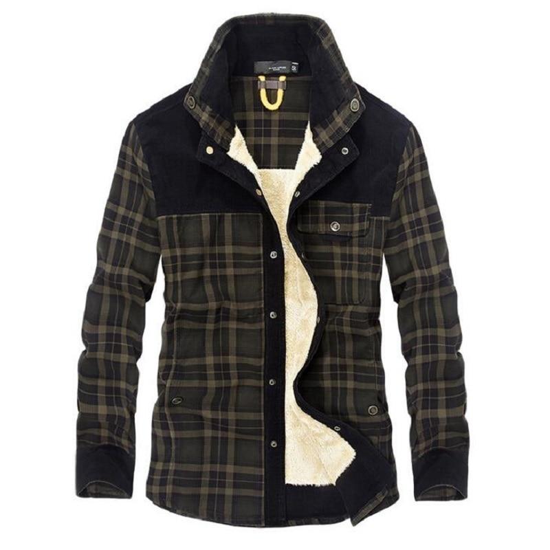 Flannel checked winter coat