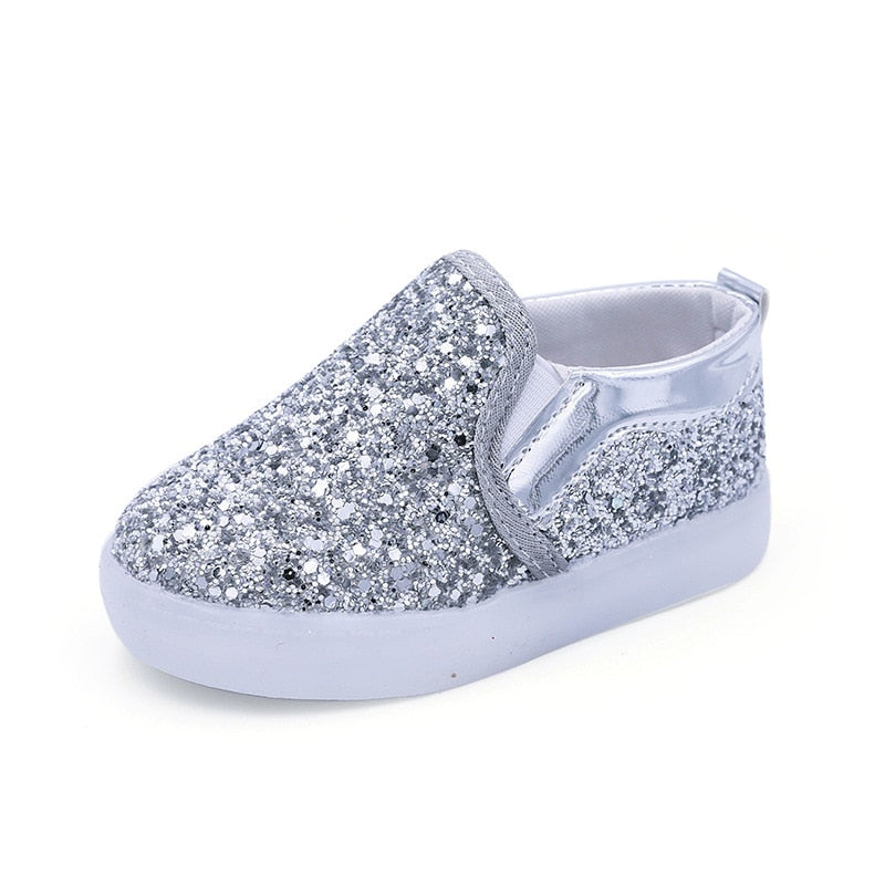 LED-glitter kinderen sneakers