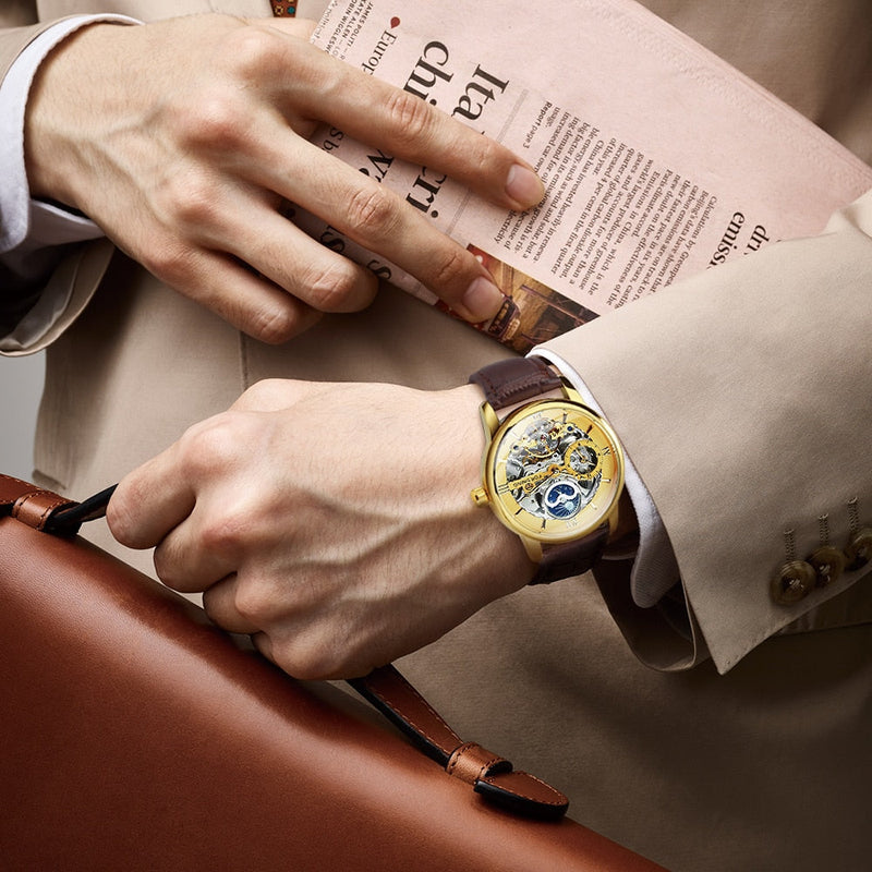 Forsining Heren Skelet Horloge