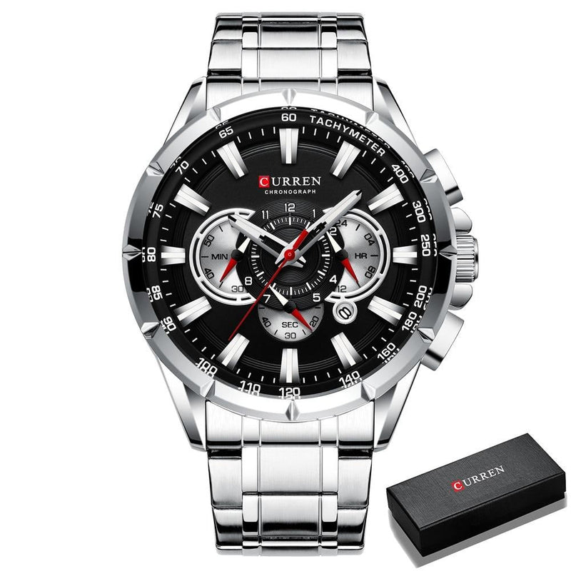 Curren 3 wijzerplaten Chronograaf Luxe Polshorloge