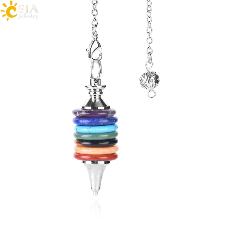 Seven Chakras Pendulum Necklace - The Spiritual Life Guide