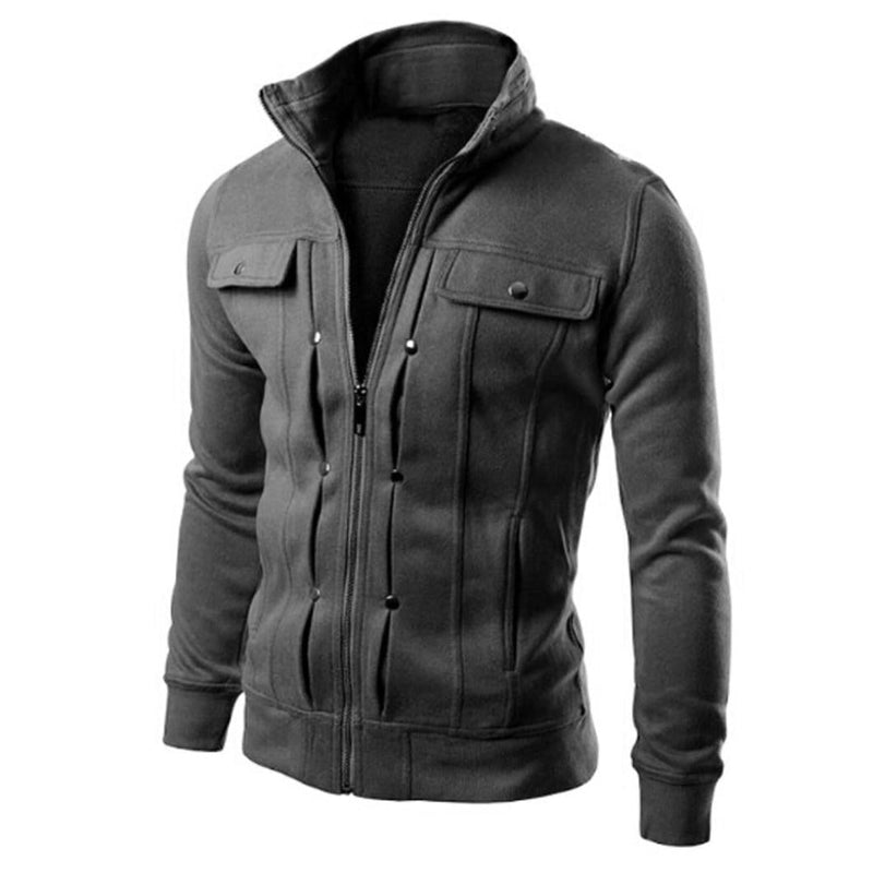 Mannen Zip Up Jasje | Stand Collar Jacket