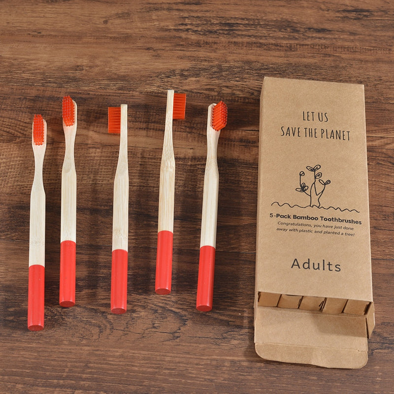 Eco-friendly Bamboo Toothbrush (5 pcs)
