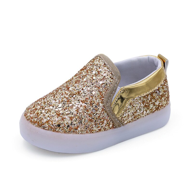 LED-glitter kinderen sneakers