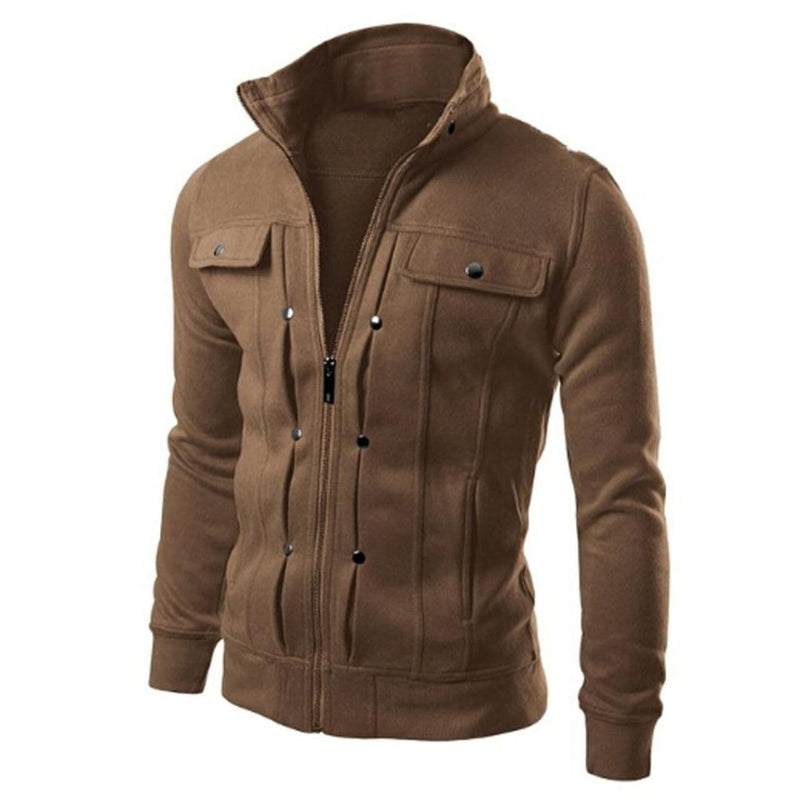 Mannen Zip Up Jasje | Stand Collar Jacket