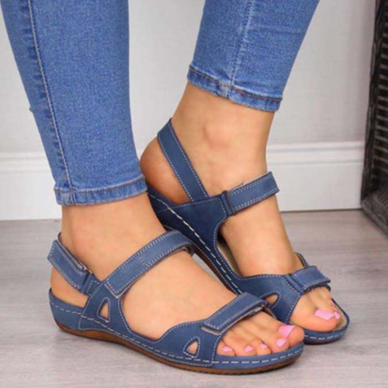 Platte Toe Velcro Casual Sandalen