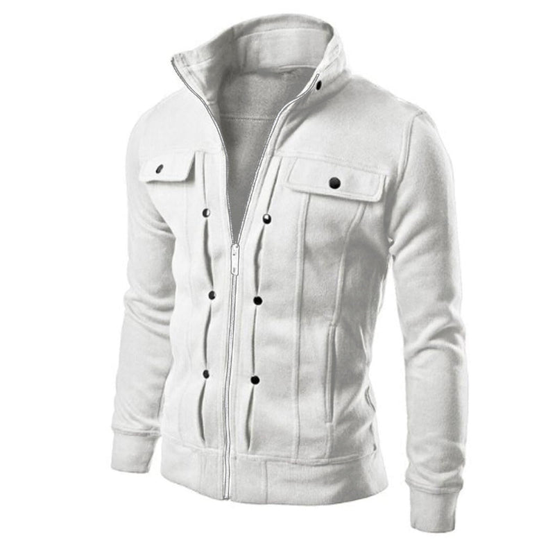 Mannen Zip Up Jasje | Stand Collar Jacket