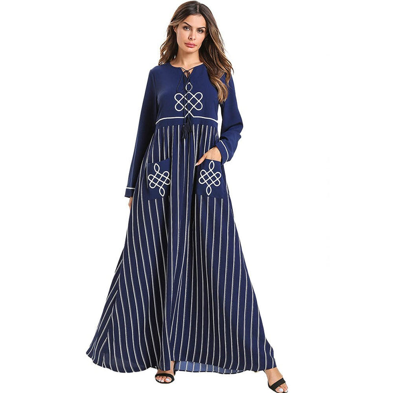 Kaftan Maxi Jurk Met Lange Mouwen