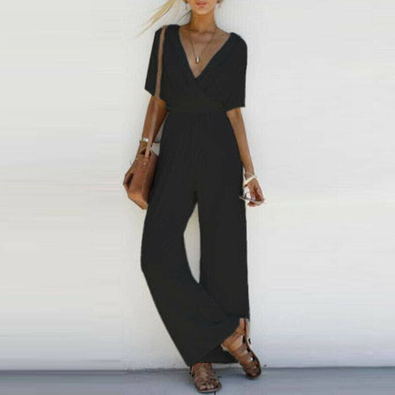 Wide Leg Boho Jumpsuit Romper