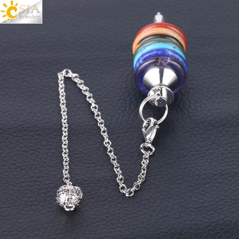Seven Chakras Pendulum Necklace - The Spiritual Life Guide