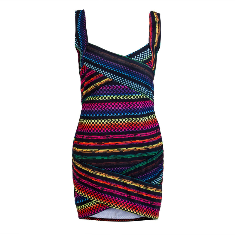 Vrouwen Multi Color Feestjurk