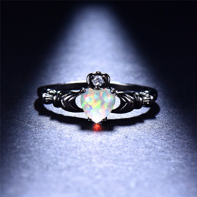 Fire Opaal Hart Ring
