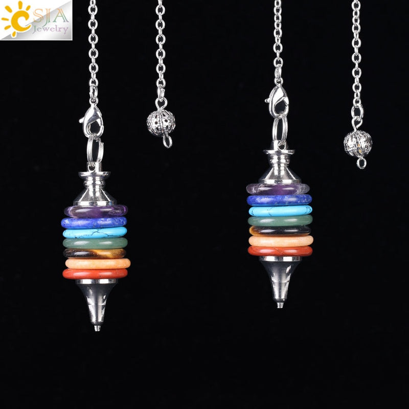 Seven Chakras Pendulum Necklace - The Spiritual Life Guide