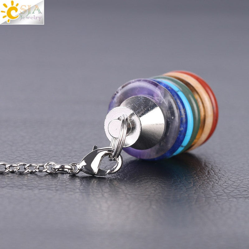 Seven Chakras Pendulum Necklace - The Spiritual Life Guide