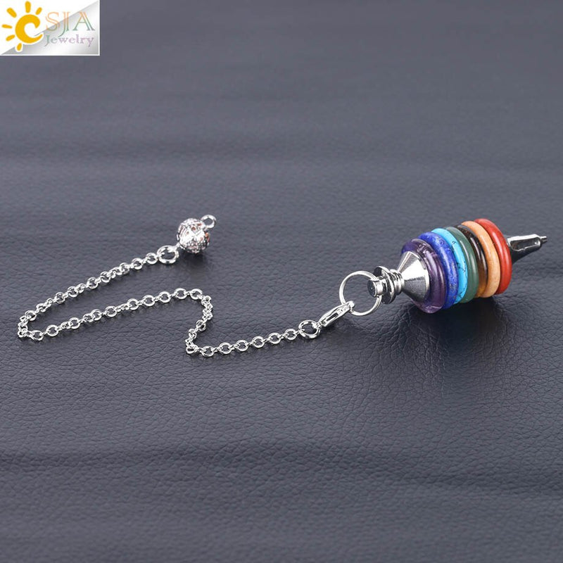 Seven Chakras Pendulum Necklace - The Spiritual Life Guide