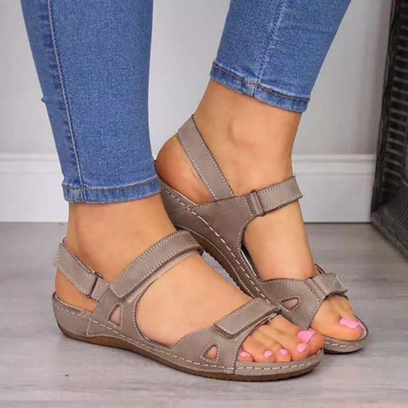 Platte Toe Velcro Casual Sandalen