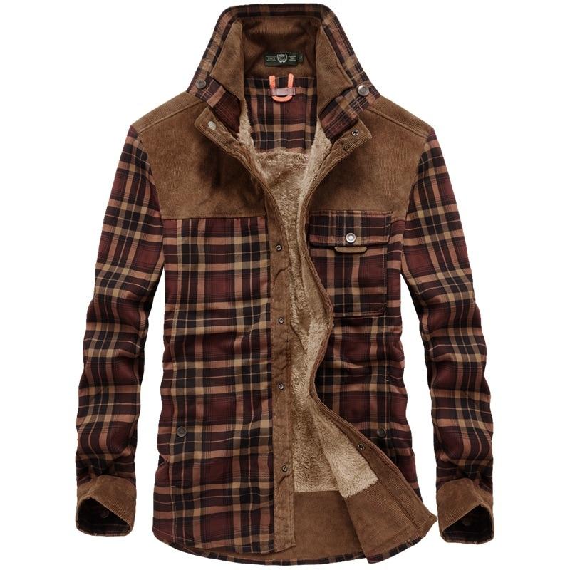 Flannel checked winter coat