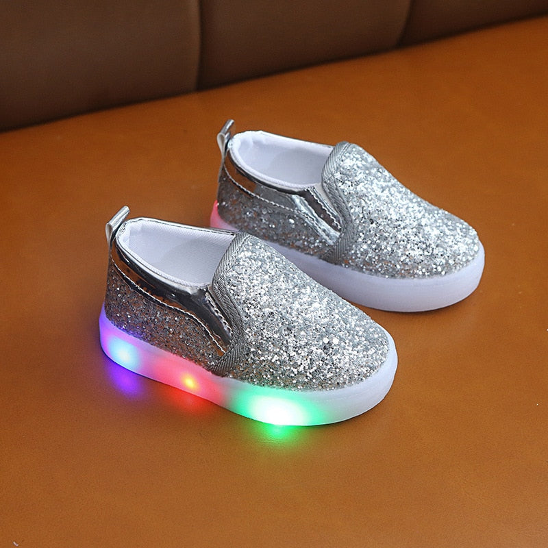 LED-glitter kinderen sneakers