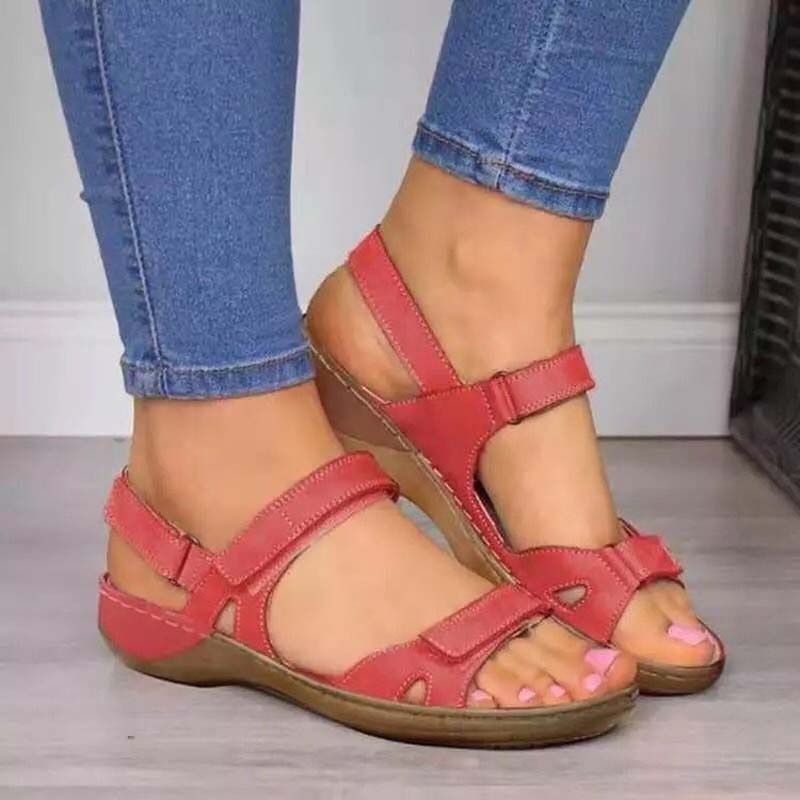 Platte Toe Velcro Casual Sandalen