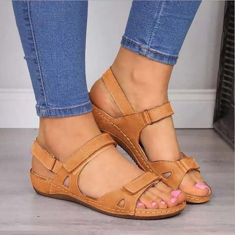 Platte Toe Velcro Casual Sandalen