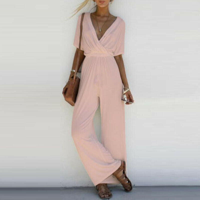 Wide Leg Boho Jumpsuit Romper