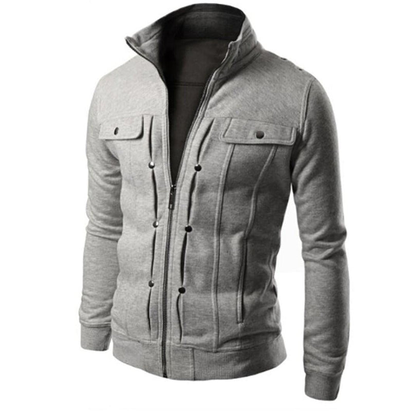 Mannen Zip Up Jasje | Stand Collar Jacket