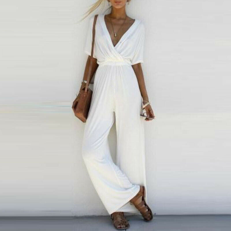 Wide Leg Boho Jumpsuit Romper