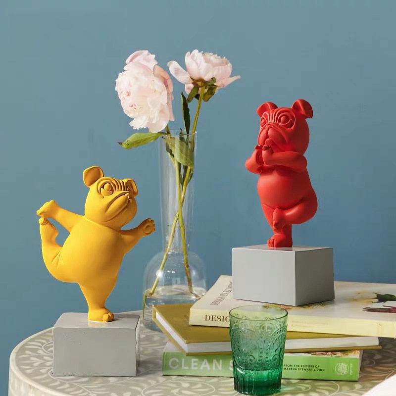 Yoga Bulldog Statue