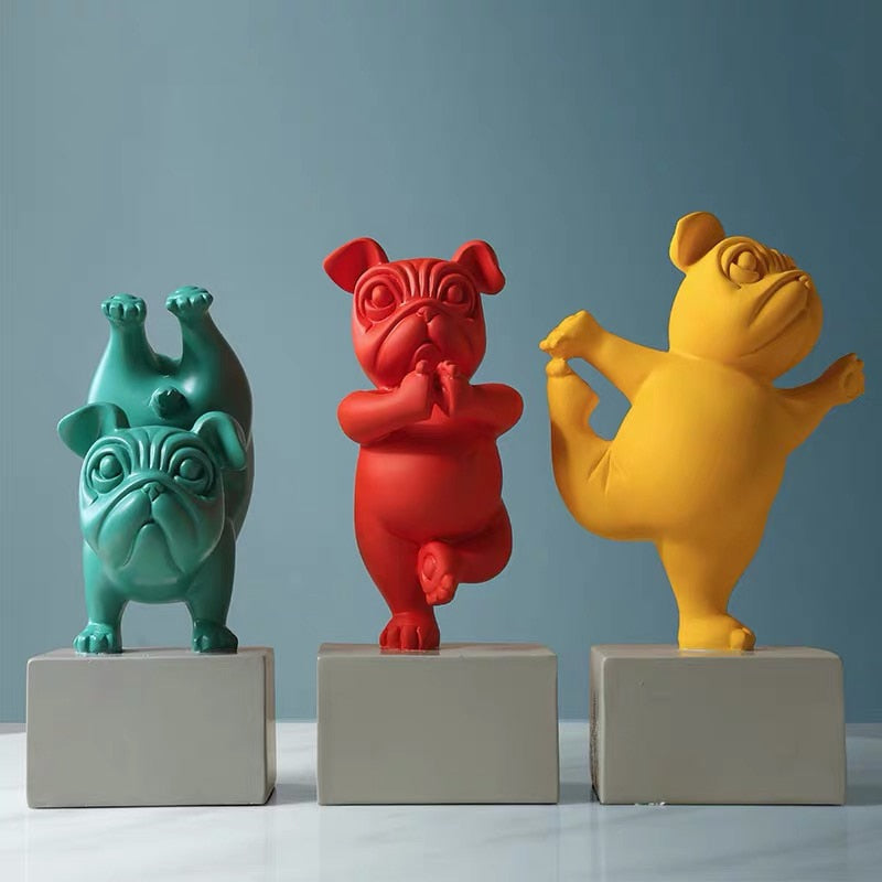 Yoga Bulldog Statue