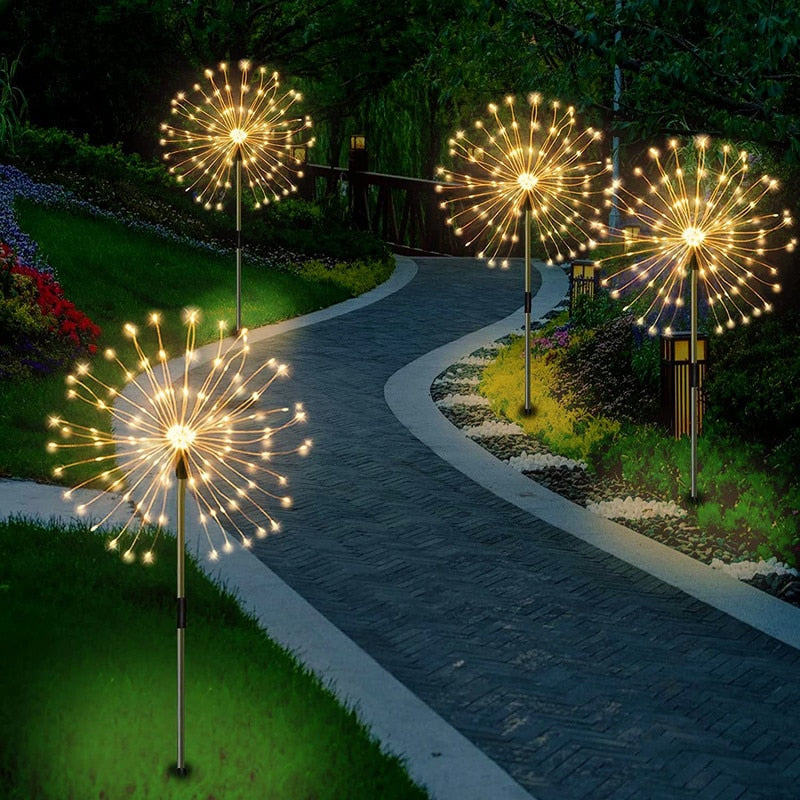 Waterproof Solar Garden Fireworks Lamp