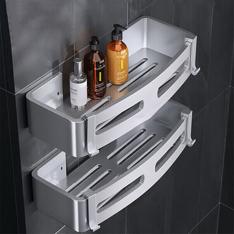Silver shower basket