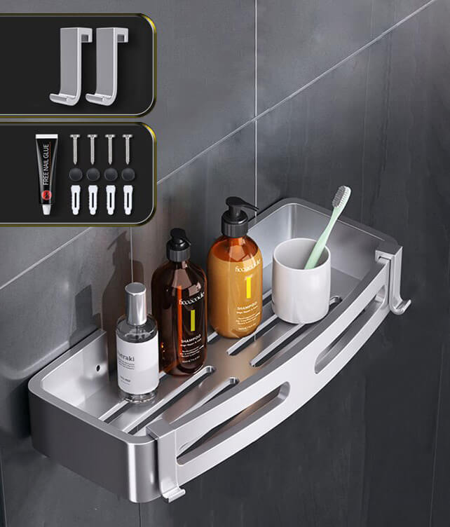 Silver shower basket