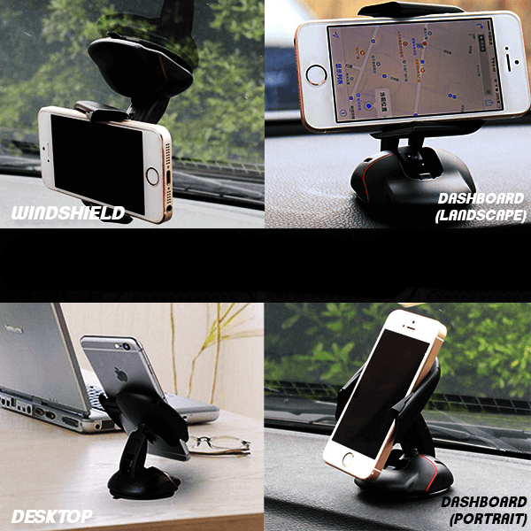 360 ° Transformeerbare Autotelefoon Mount