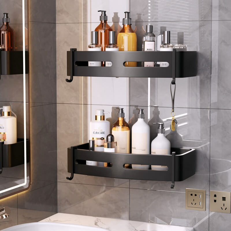Silver shower basket