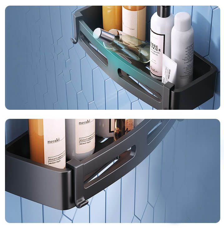 Silver shower basket