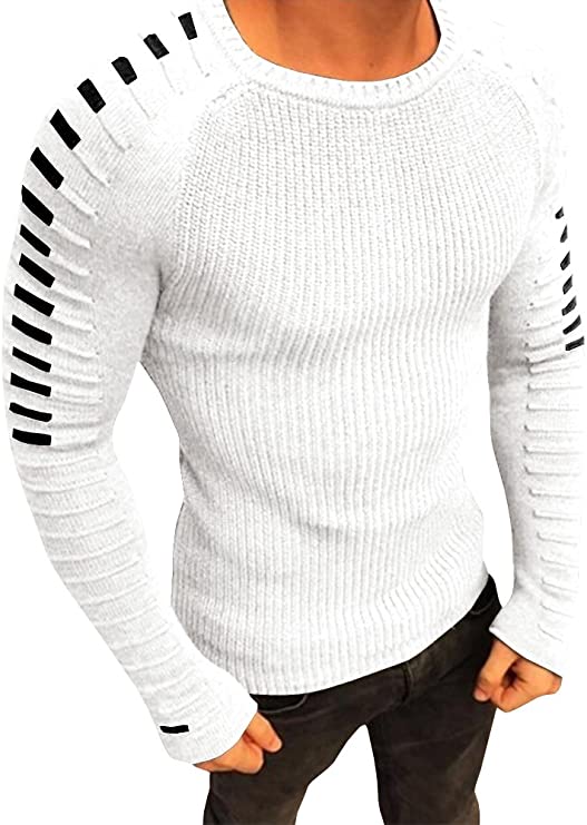 Lange Geplooide gebreide Pullover Voor heren