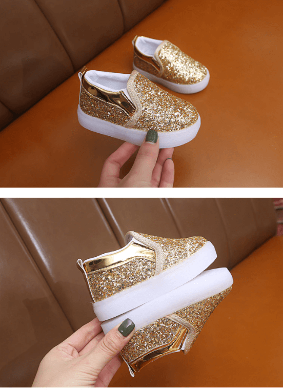 LED-glitter kinderen sneakers