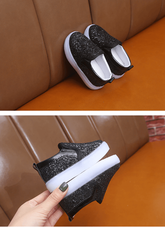 LED-glitter kinderen sneakers