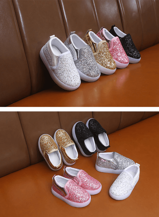 LED-glitter kinderen sneakers