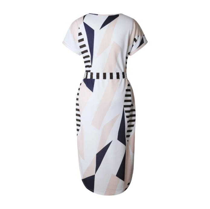 Bedrukte Asymmetrische Midi Jurk